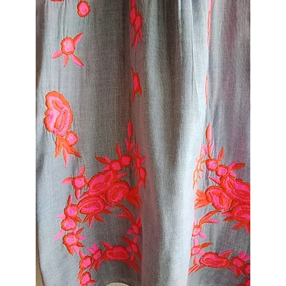 💕NWOT Uncle Frank Dress Size XS Blue Pink Floral Embroidered Sleeveless - Picture 3 of 12